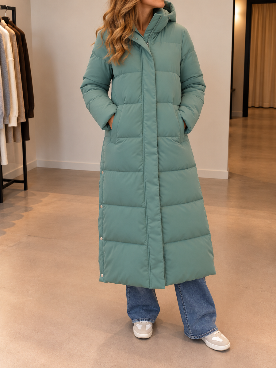 Sylvie Maxi Quilted Stand Collar Coat