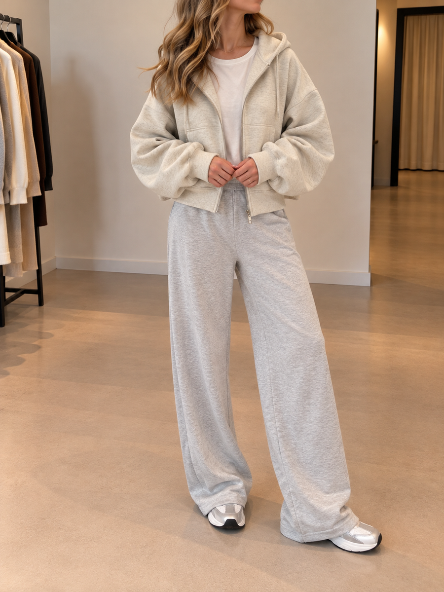 Lucinda Cropped Oversized Zip Hoodie