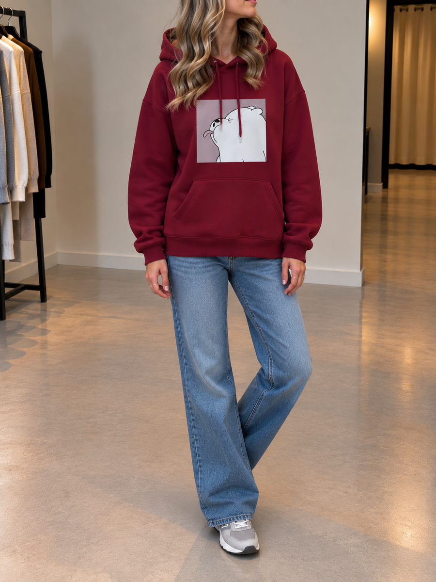 Cordula Oversized Polar Bear Hoodie