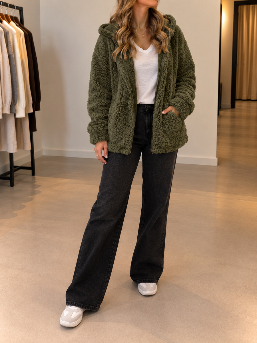 Carly Sherpa Fleece Zip Jacket