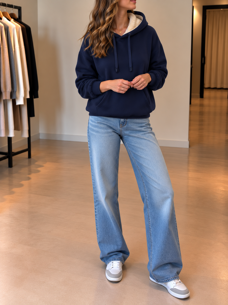 Mia Sherpa Lined Fleece Hoodie