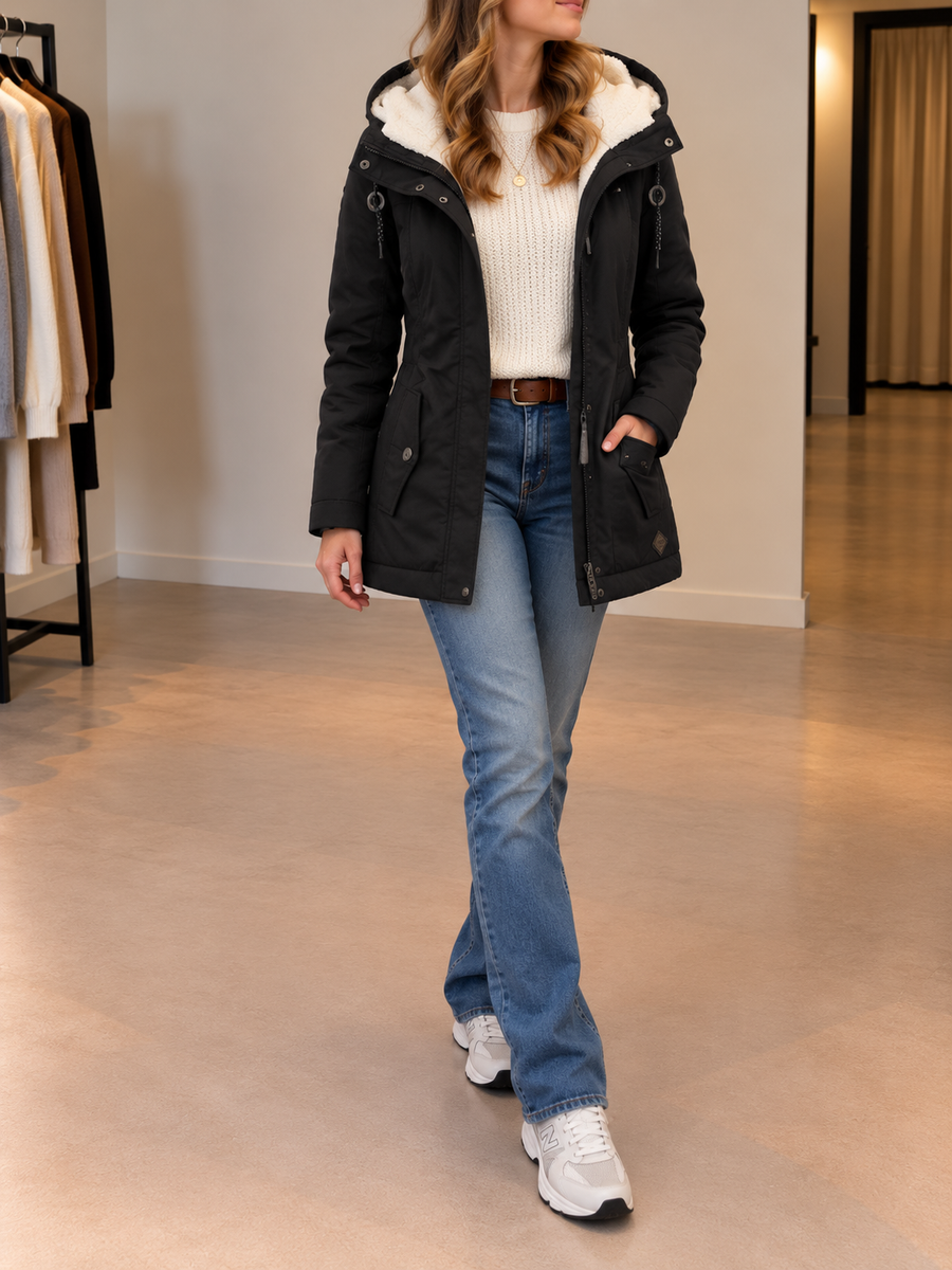 Luana Teddy Lined Hood Drawstring Parka
