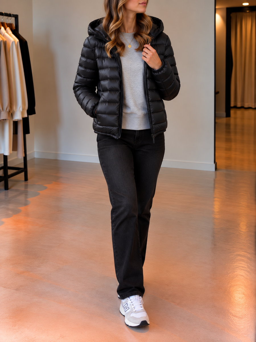 Isabelle Lightweight Packable Hooded Puffer Jacket