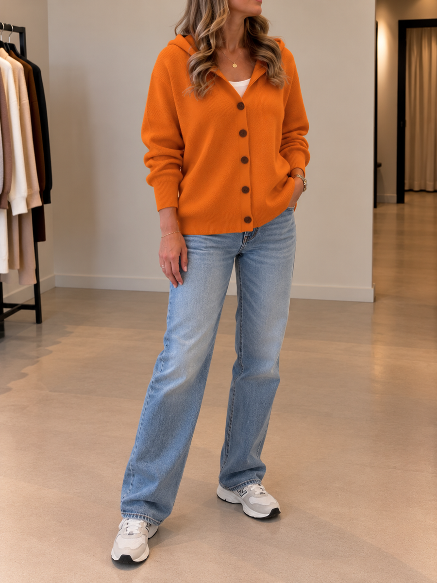 Annegret Button Front Hoodie