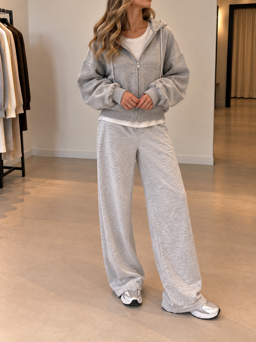 Lucinda Cropped Oversized Zip Hoodie