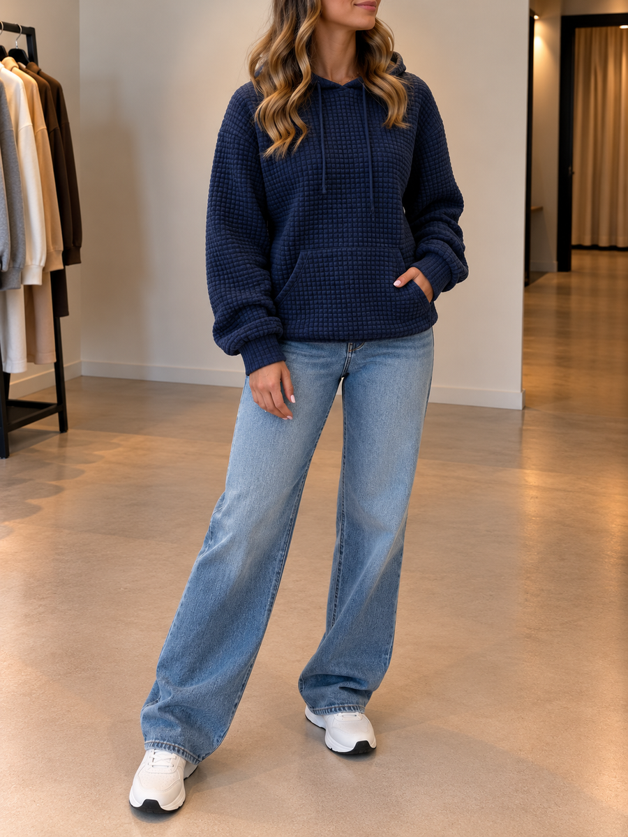 Kyra Waffle Knit Oversized Hoodie