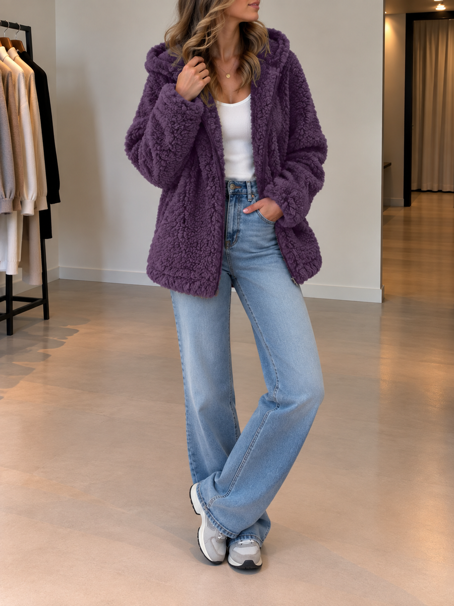 Fabienne Sherpa Zip Coat