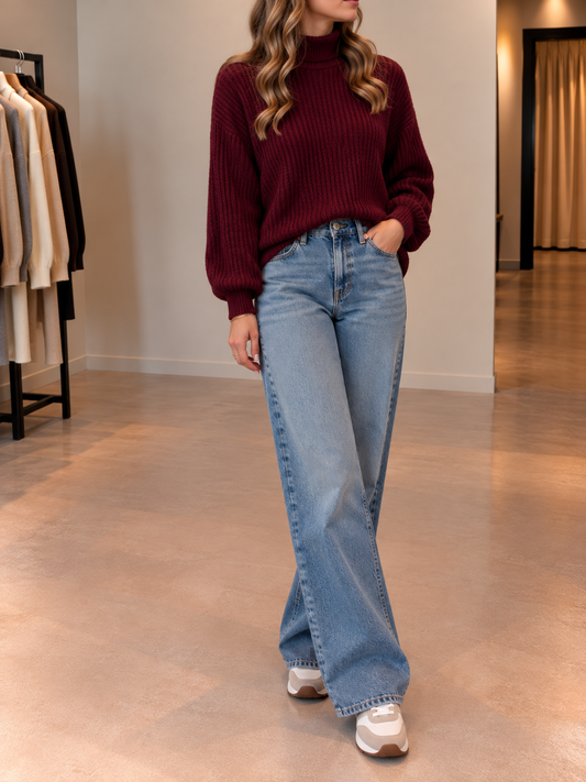 Roosje Chunky Knit Drop Shoulder Sweater