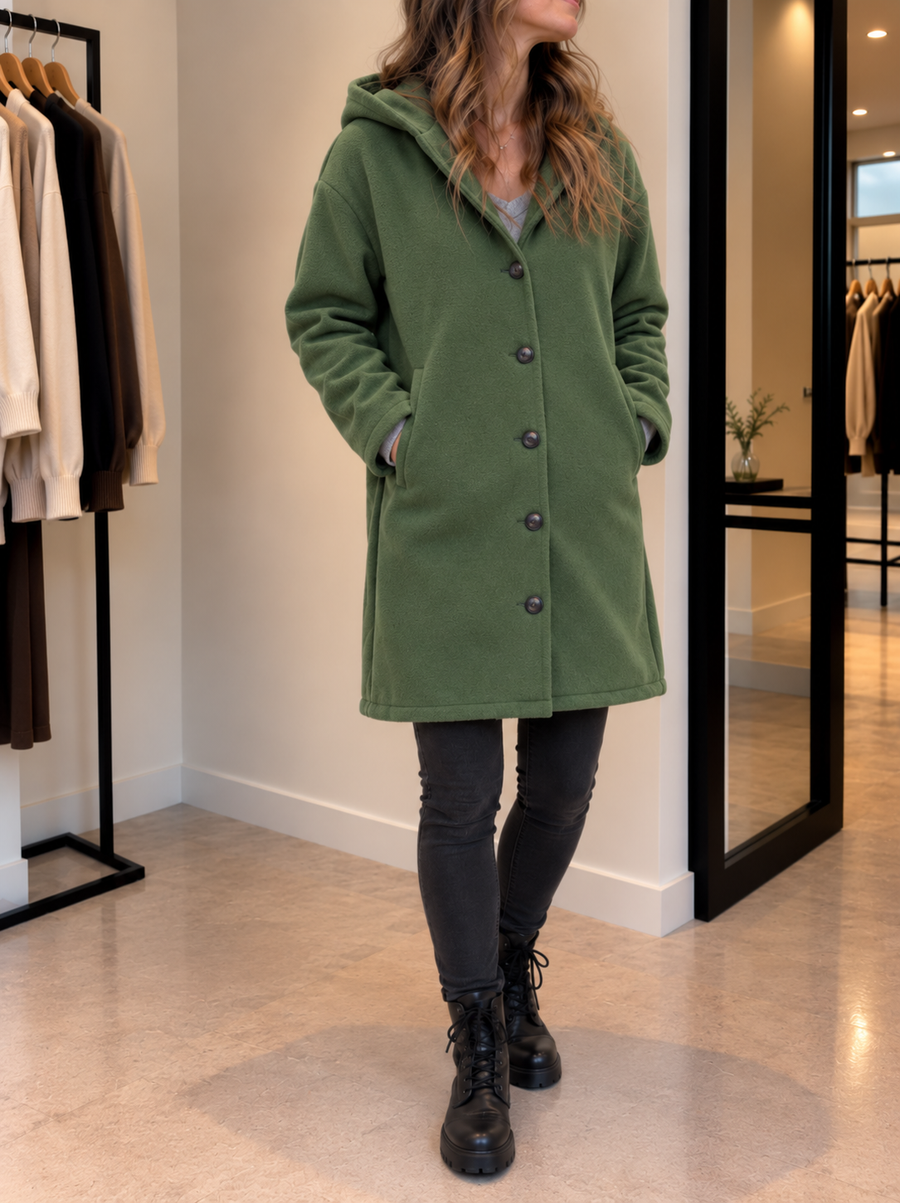 Cosima Hooded Button Front Coat