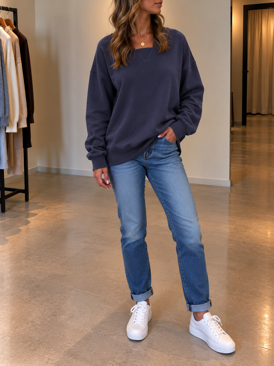 Skylar Oversized V Neck Hoodie