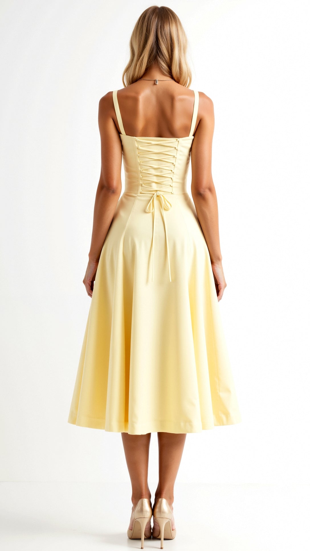 Jade Lace Up Midi Dress