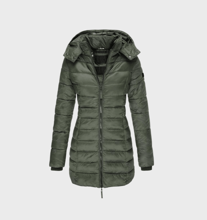 Joleen Long Quilted Hooded Coat