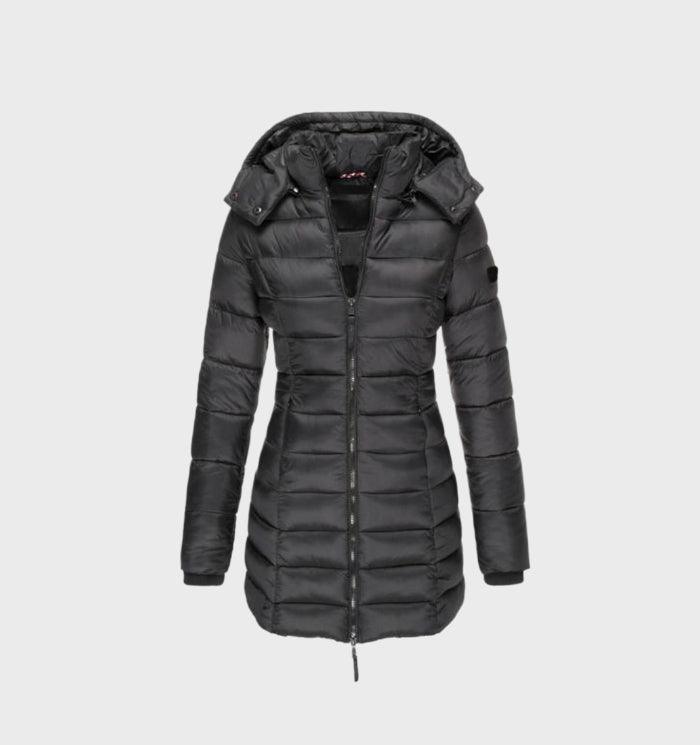 Joleen Long Quilted Hooded Coat