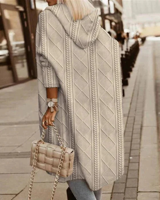 Nynke Long Hooded Knit Cardigan