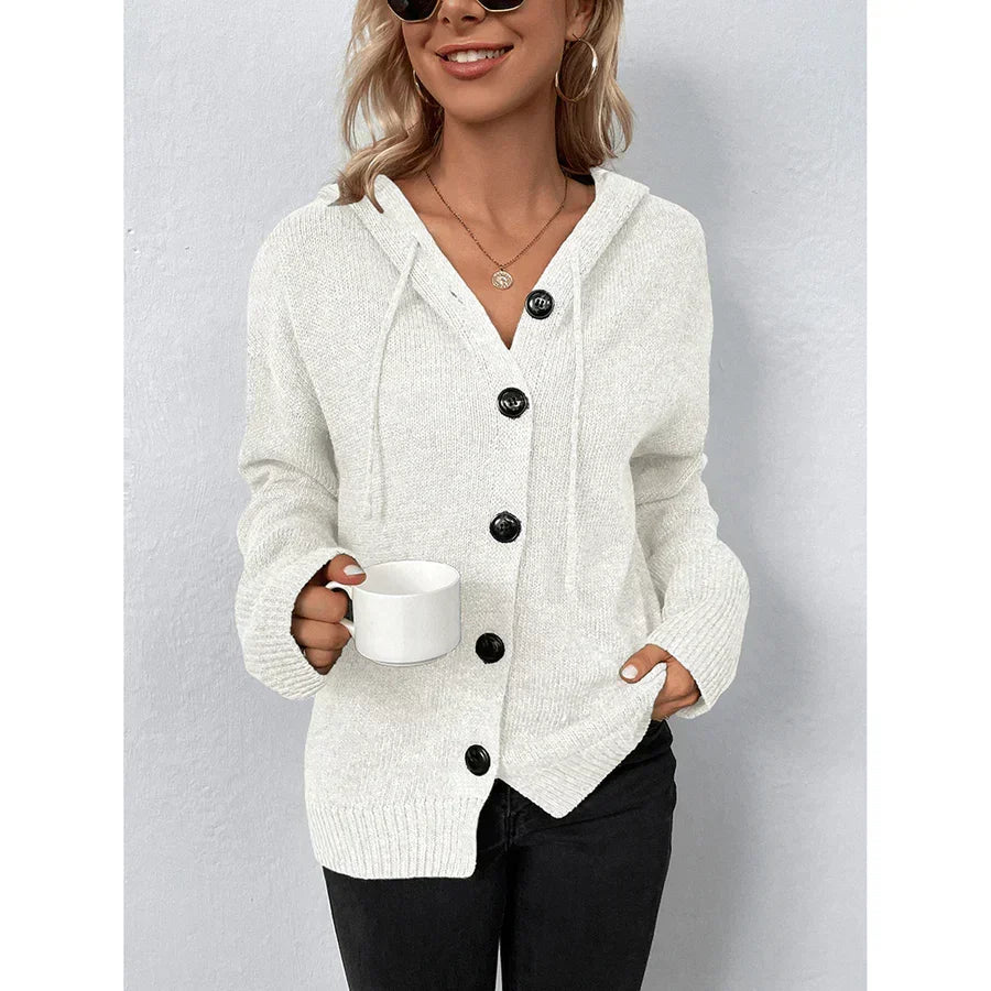 Jette Hooded Button Front Cardigan