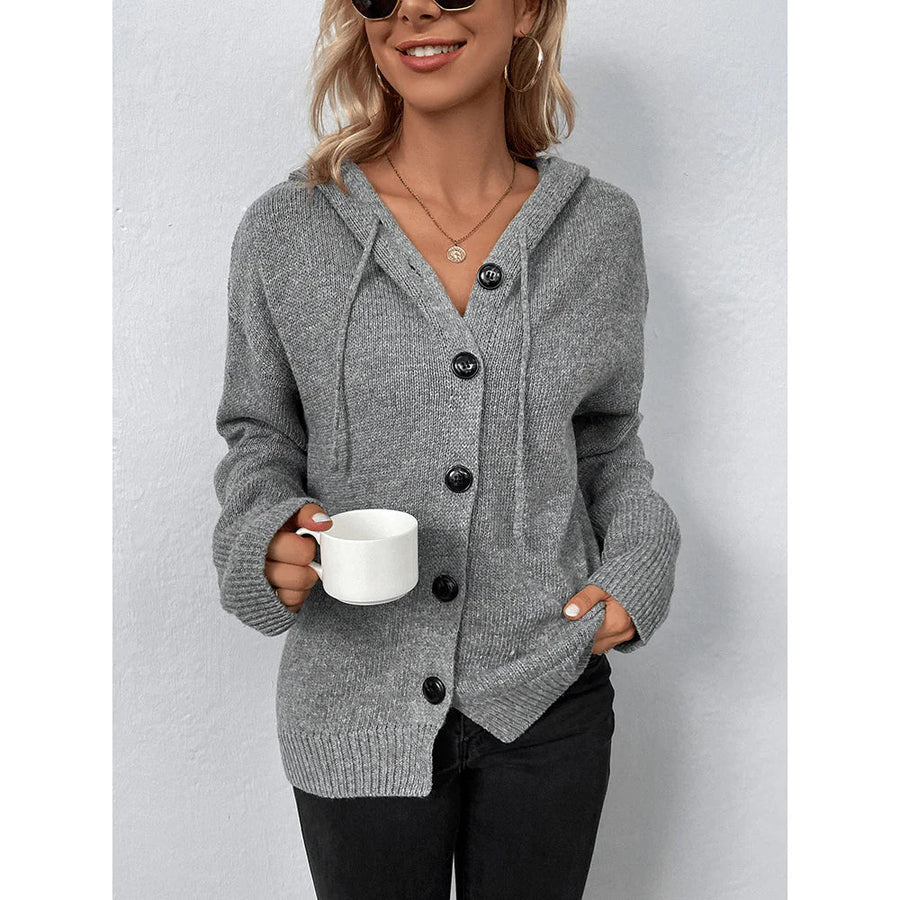 Jette Hooded Button Front Cardigan