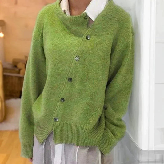 Hedda Asymmetric Button Layered Look Sweater