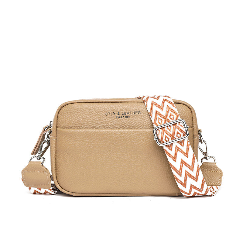Nelia Leather Crossbody Bag with Zigzag Strap