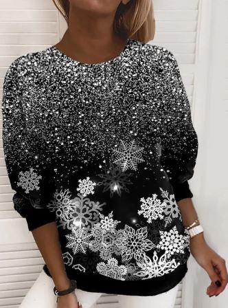 Helene Sequin Snowflake Christmas Sweater