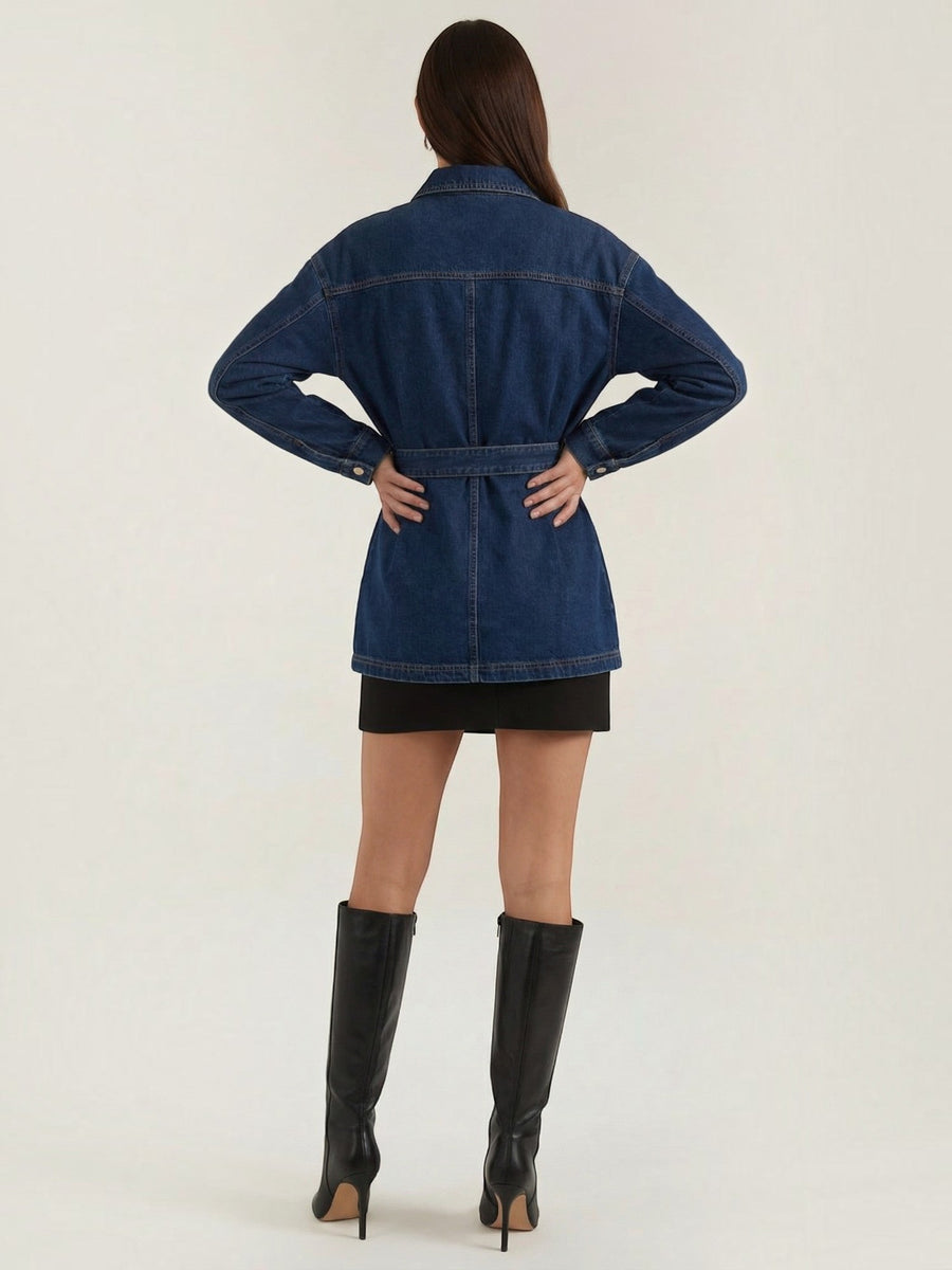 Alice Belted Oversized Denim Jacket
