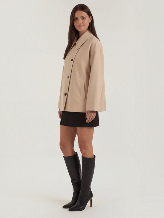 Amanda Button Front Short Coat