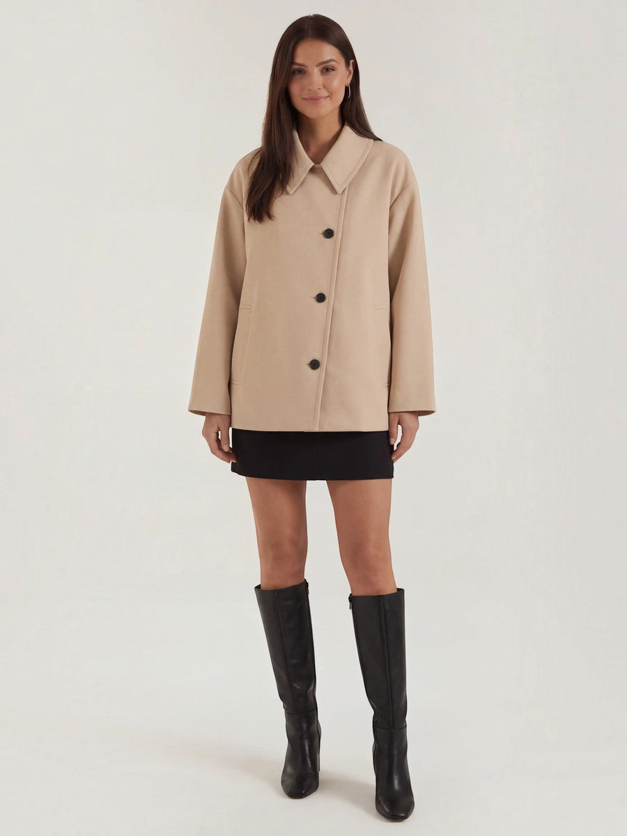 Amanda Button Front Short Coat