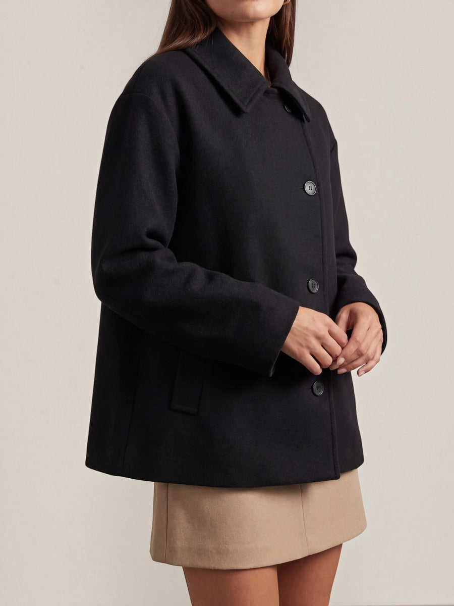 Amanda Button Front Short Coat