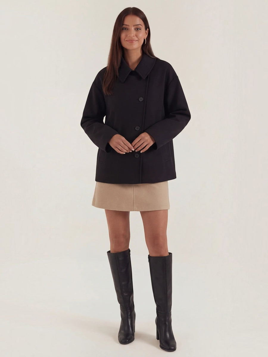Amanda Button Front Short Coat
