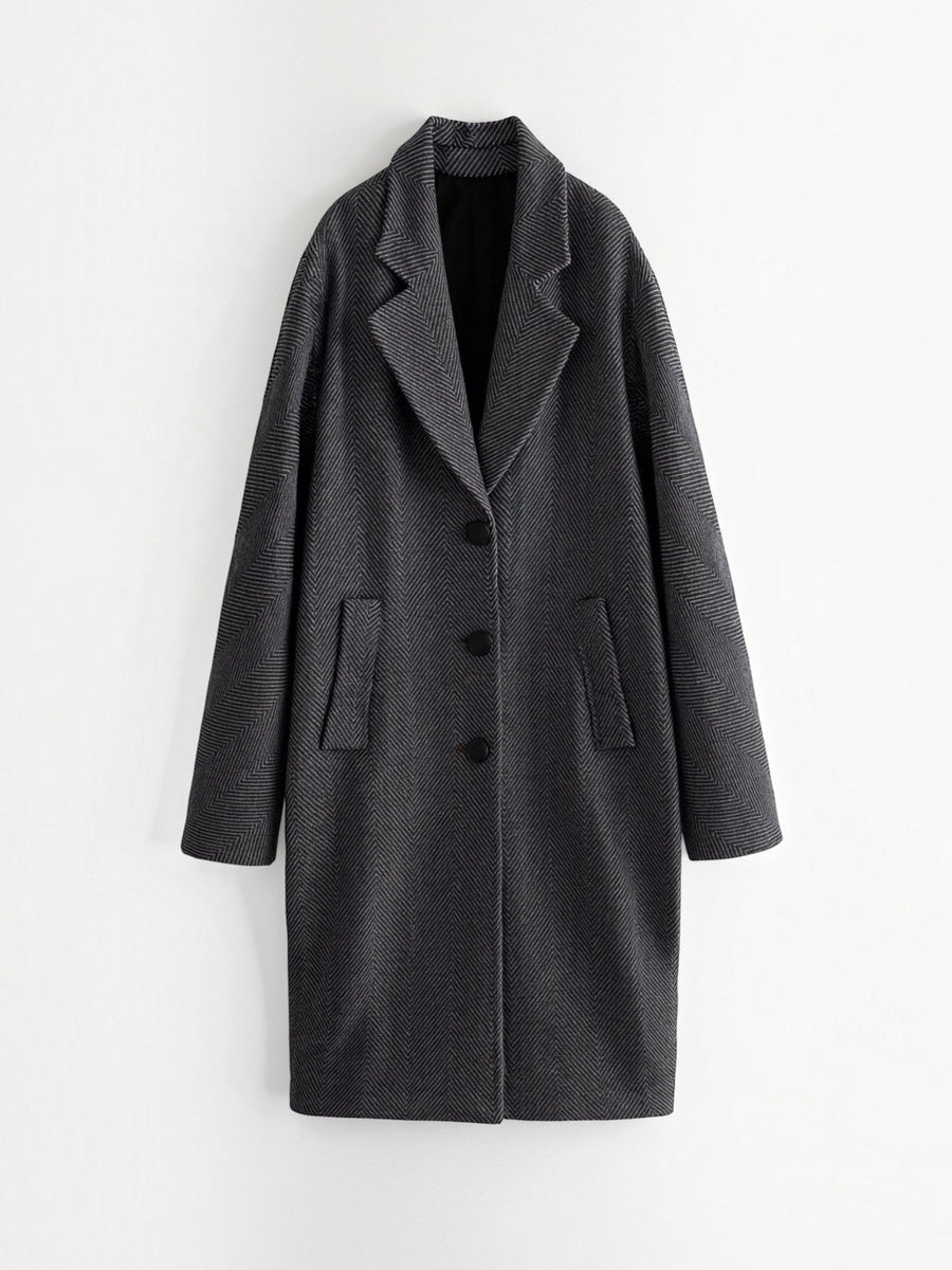 Ann Herringbone Oversized Coat