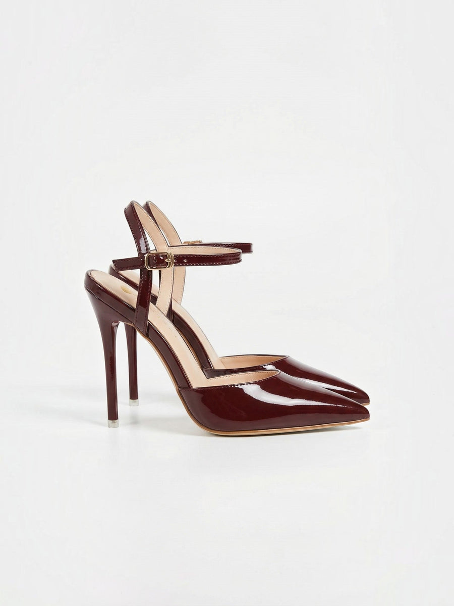 Ashley Pointed Toe Ankle Strap Stiletto Heels
