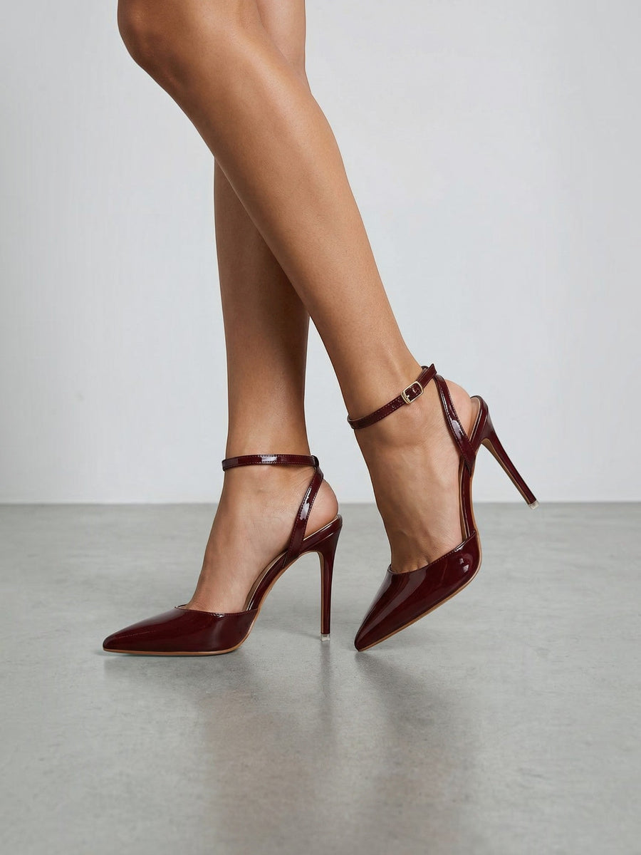Ashley Pointed Toe Ankle Strap Stiletto Heels