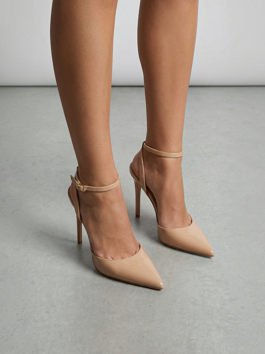 Ashley Pointed Toe Ankle Strap Stiletto Heels