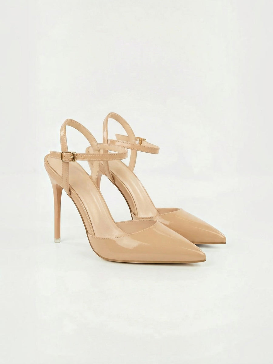 Ashley Pointed Toe Ankle Strap Stiletto Heels