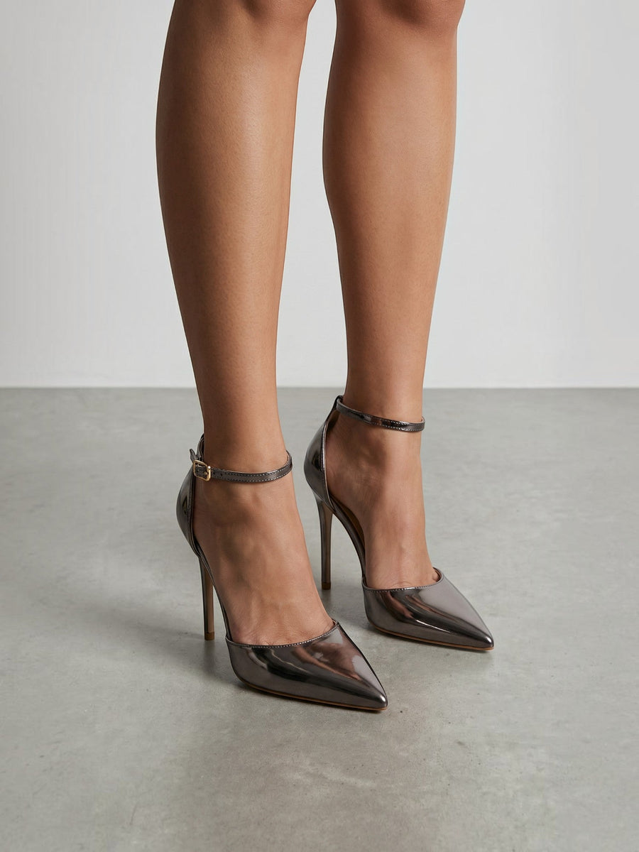 Ashley Pointed Toe Ankle Strap Stiletto Heels
