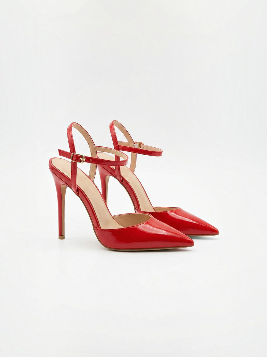 Ashley Pointed Toe Ankle Strap Stiletto Heels