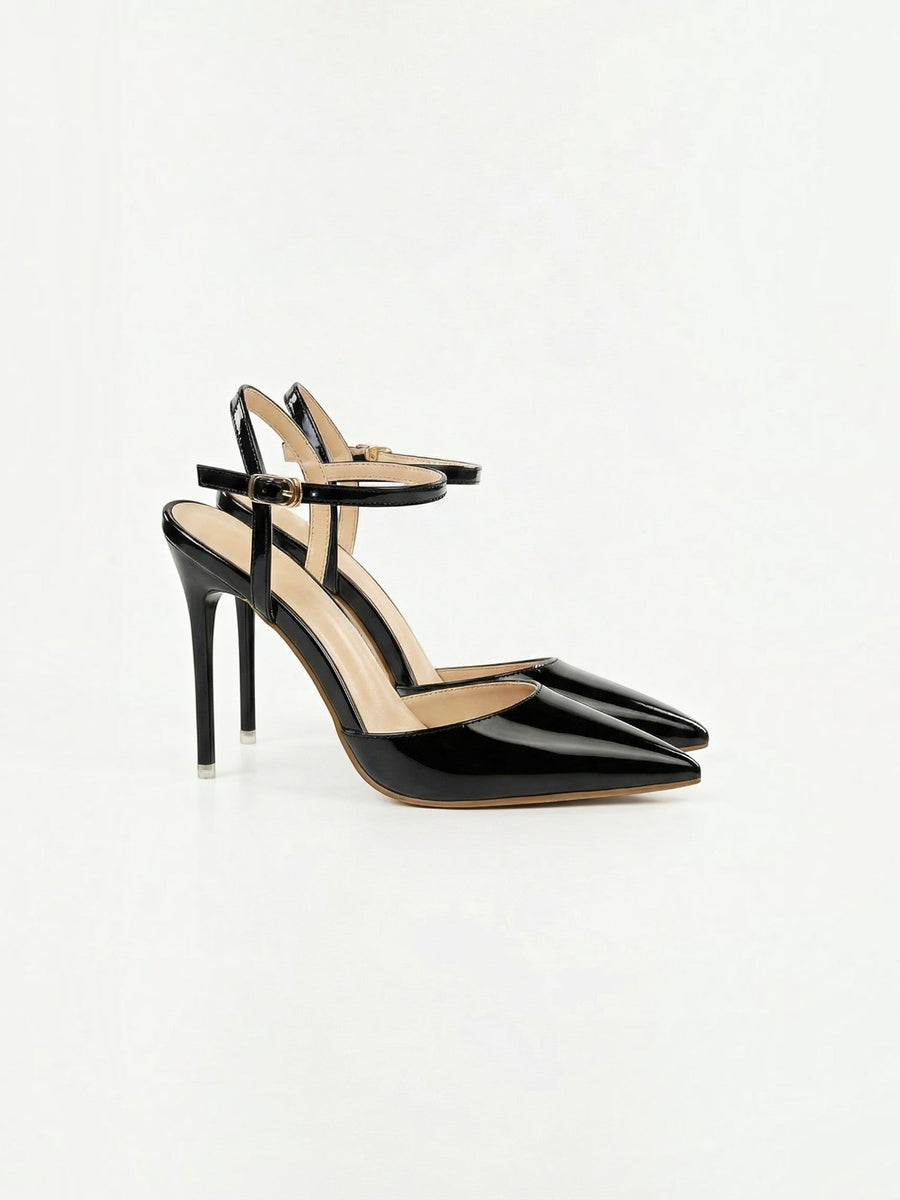 Ashley Pointed Toe Ankle Strap Stiletto Heels