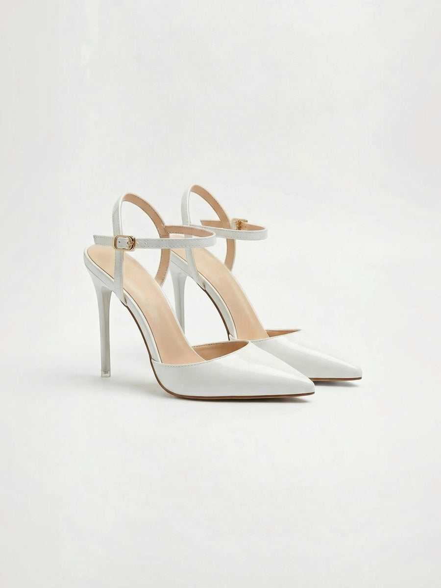 Ashley Pointed Toe Ankle Strap Stiletto Heels