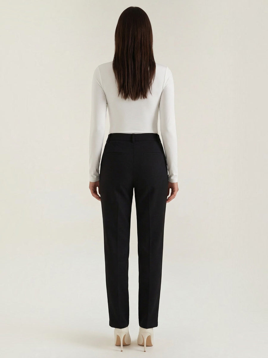 Audrey Draped Stand Collar Long Sleeve Top