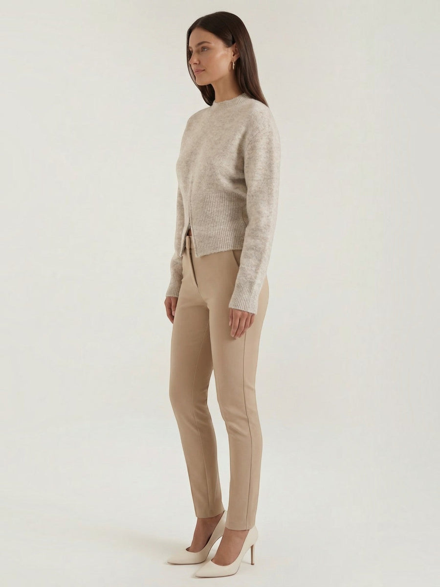 Beverly Fluffy Knit Half Zip Sweater