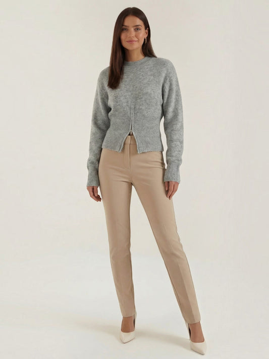 Beverly Fluffy Knit Half Zip Sweater