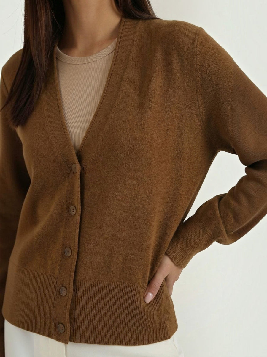 Bonnie Deep V Neck Button Cardigan