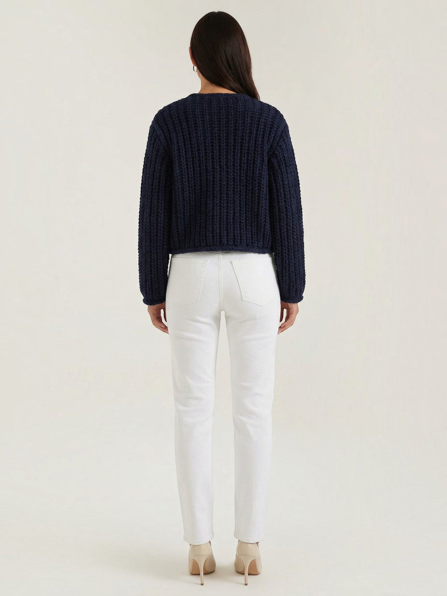 Carmen Chunky Knit Gold Button Cardigan