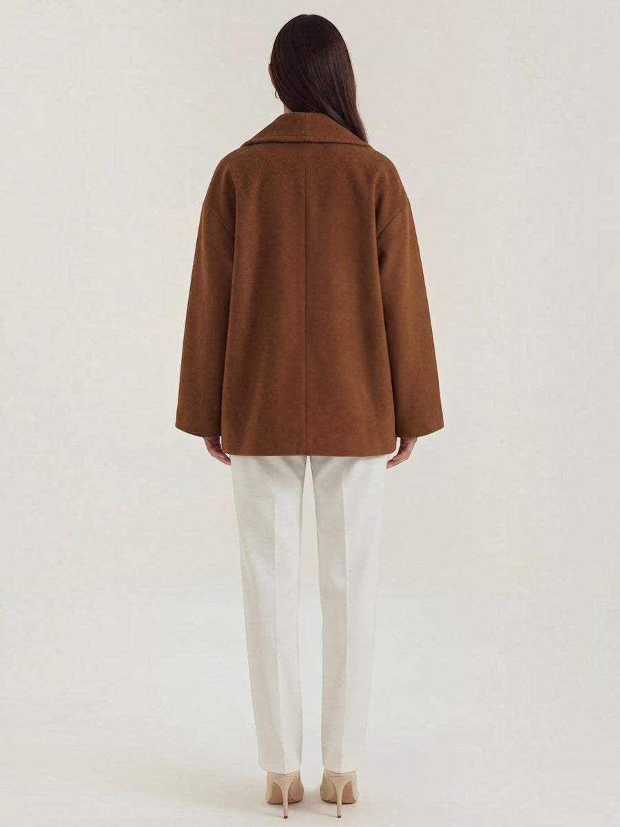 Carolyn Shawl Lapel Double Breasted Short Coat