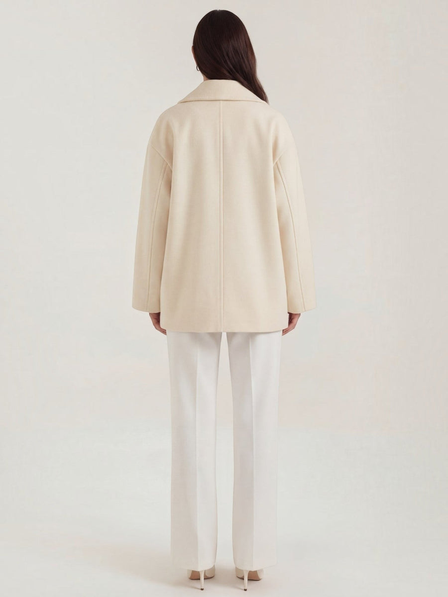 Carolyn Shawl Lapel Double Breasted Short Coat
