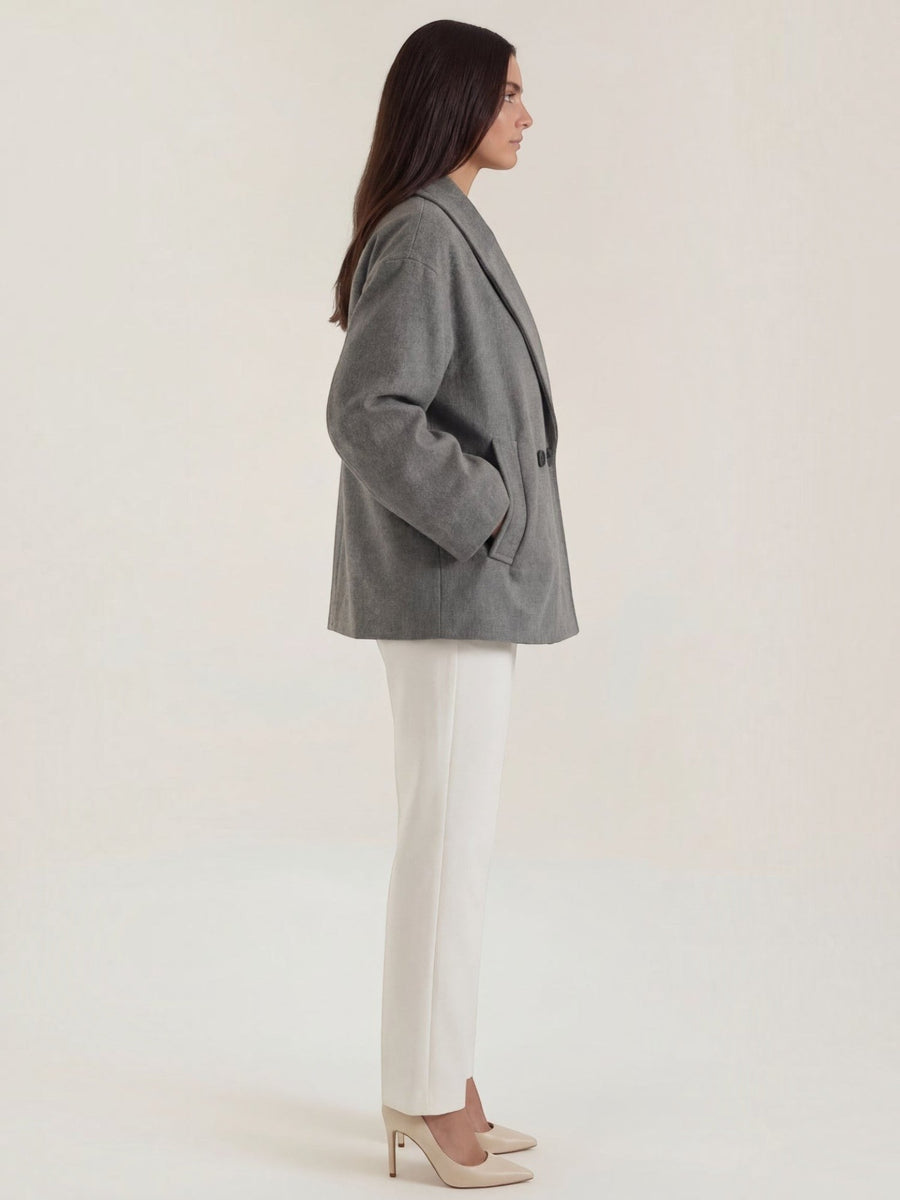 Carolyn Shawl Lapel Double Breasted Short Coat