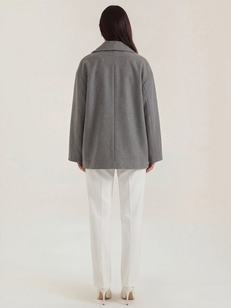 Carolyn Shawl Lapel Double Breasted Short Coat