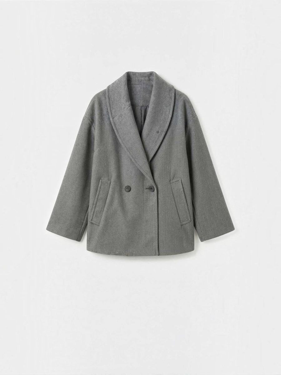 Carolyn Shawl Lapel Double Breasted Short Coat