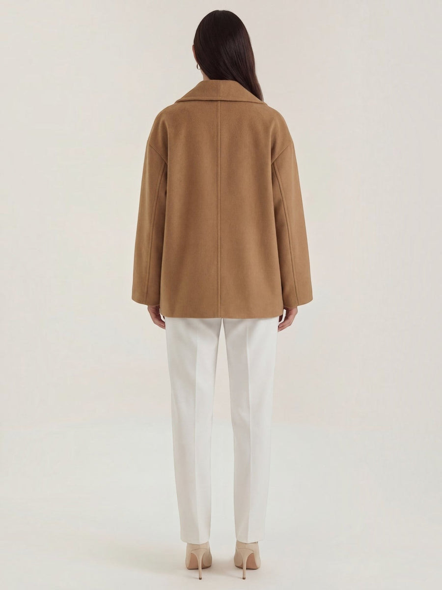 Carolyn Shawl Lapel Double Breasted Short Coat
