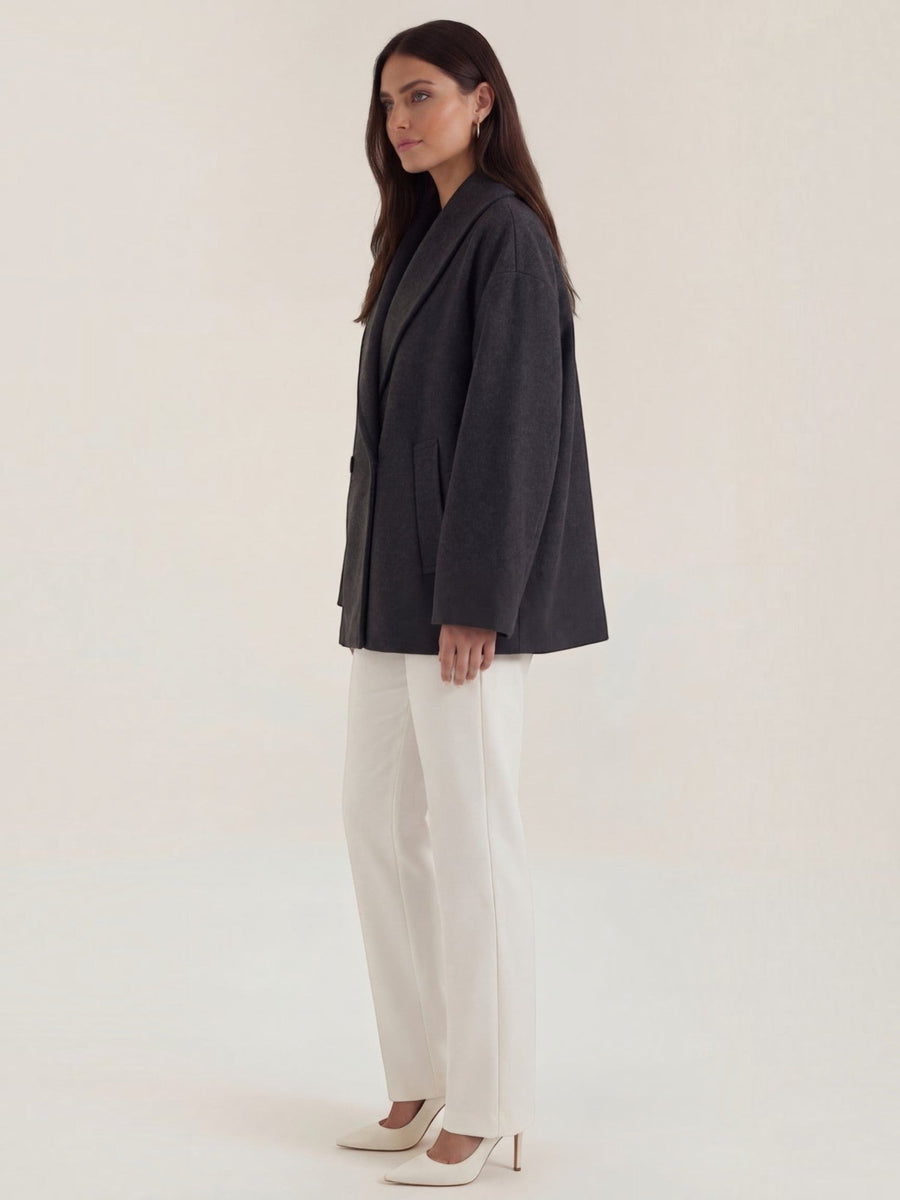 Carolyn Shawl Lapel Double Breasted Short Coat