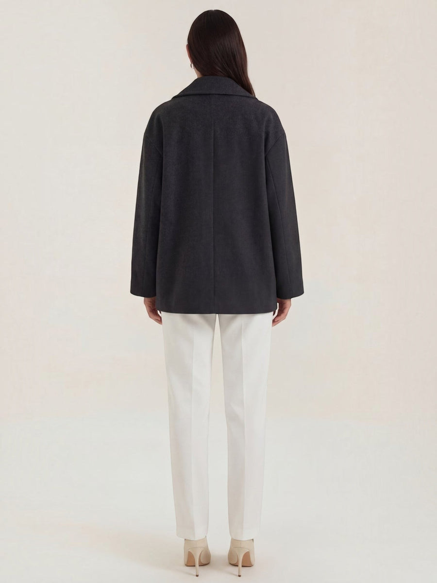 Carolyn Shawl Lapel Double Breasted Short Coat